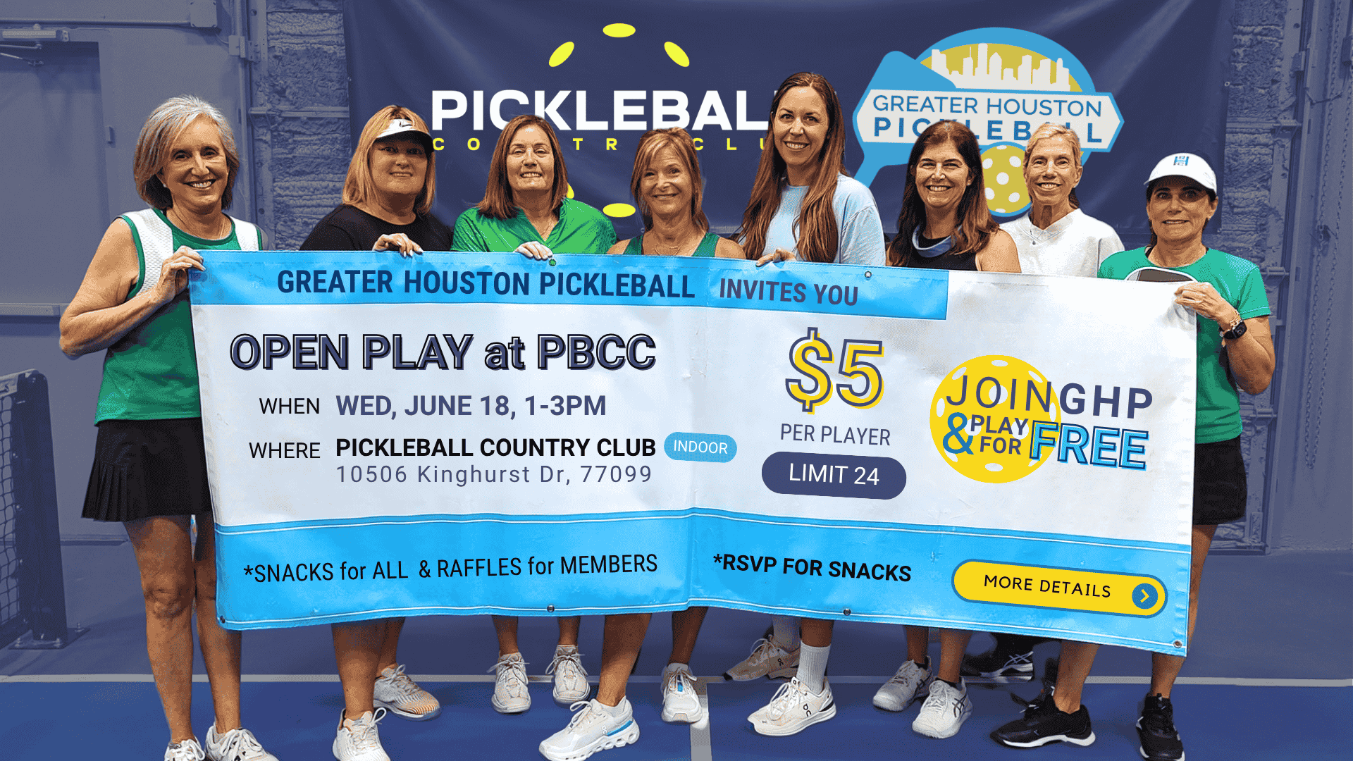 Greater Houston Pickleball Open Play at Pickleball Country Club June 18, 2025